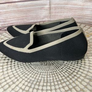 Birdies Women’s Black Knit Washable Pointed Toe Flats missing insoles) Size 6